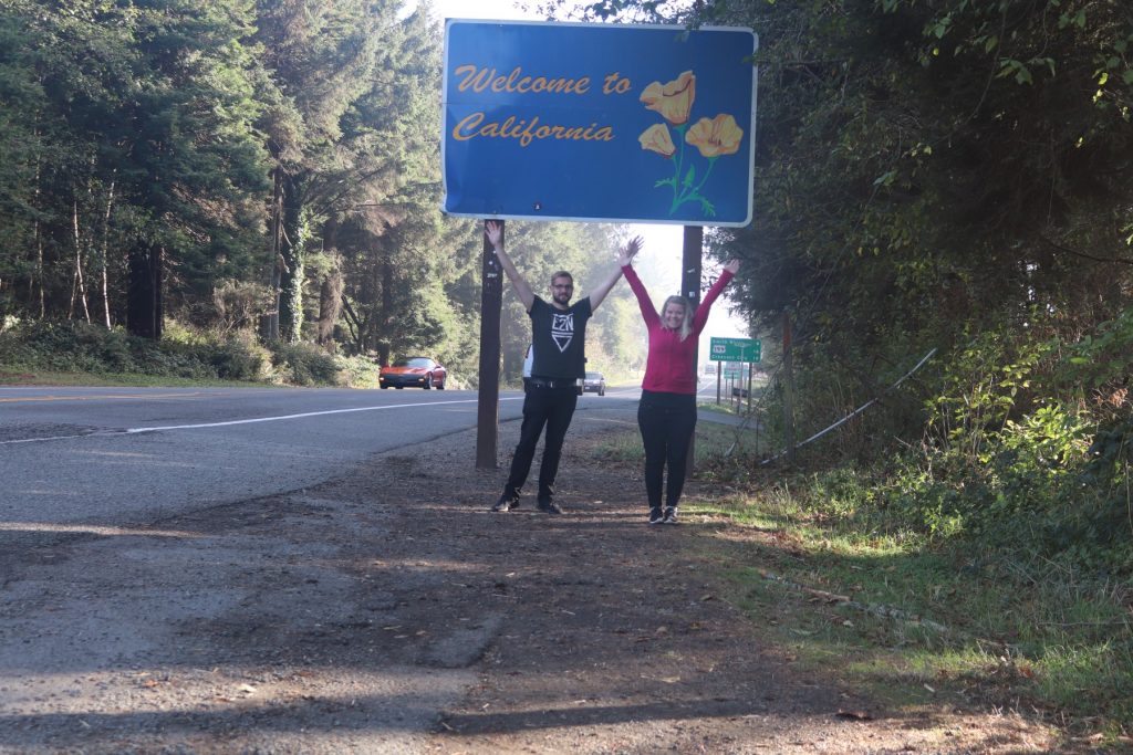 Schild Welcome in California